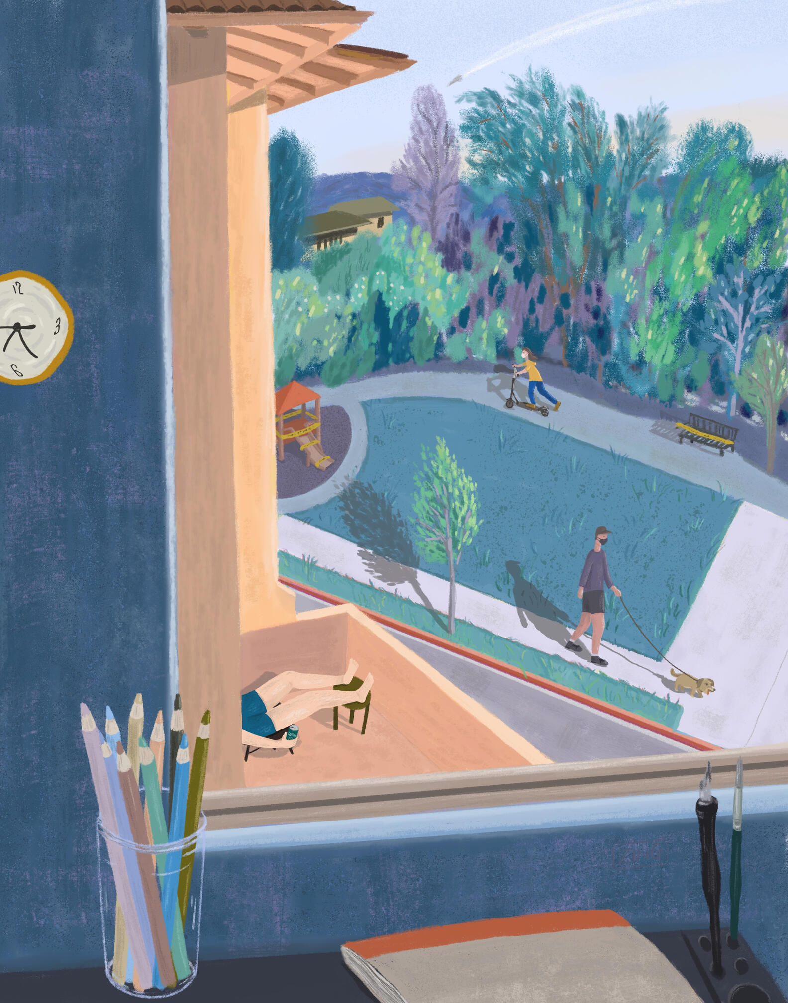 Stay Home - View From the Window. Illustrations created during COVID quarantine.